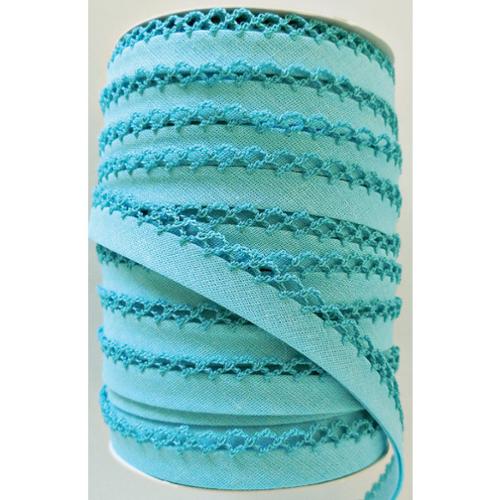 TURQUOISE Double Fold Crochet Edge Bias Tape by Vintage Door