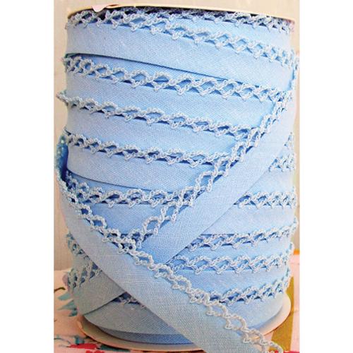SOLID BABY BLUE Double Fold Crochet Edge Bias Tape by Vintage Door