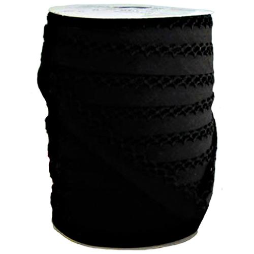 SOLID BLACK Double Fold Crochet Edge Bias Tape by Vintage Door