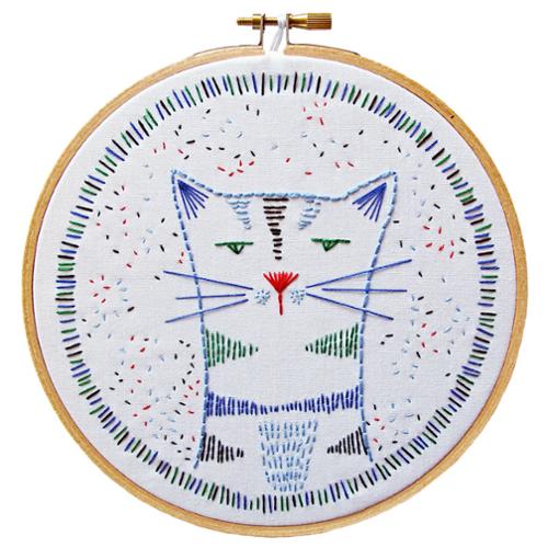 Nigel Nine Lives Cat Embroidery Kit by Cozyblue Handmade