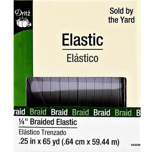 1/4" White Braided elastic by the yard by Dritz