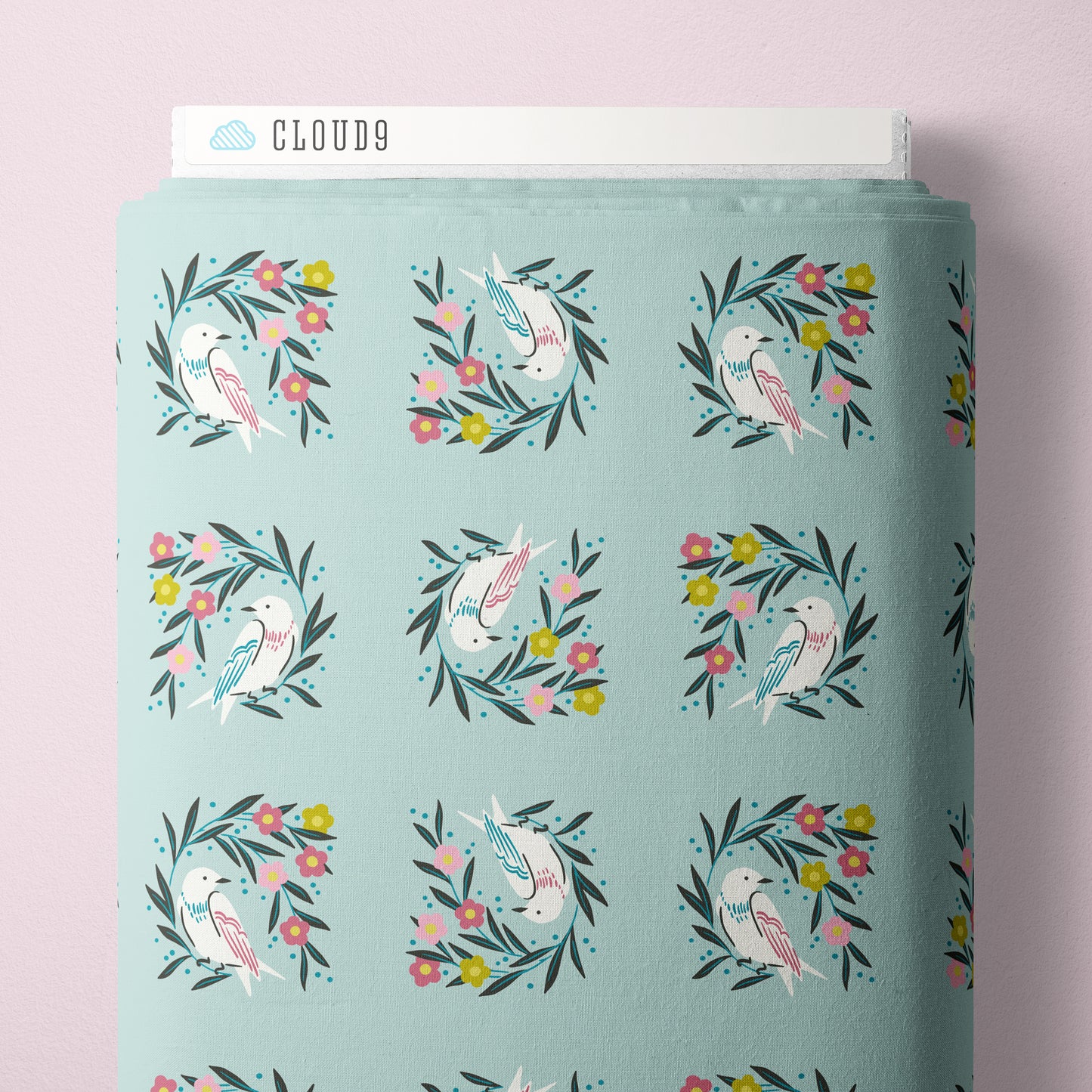 POWDER BLUE Arbor - Meadow Melody by Kimberly Morgan for Cloud9 Organic Cotton