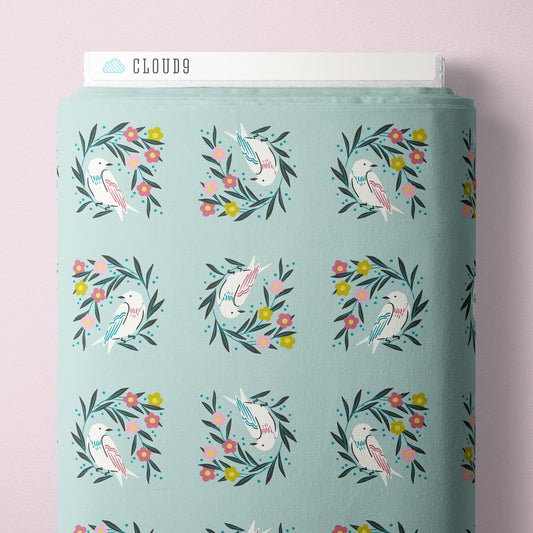 POWDER BLUE Arbor - Meadow Melody by Kimberly Morgan for Cloud9 Organic Cotton