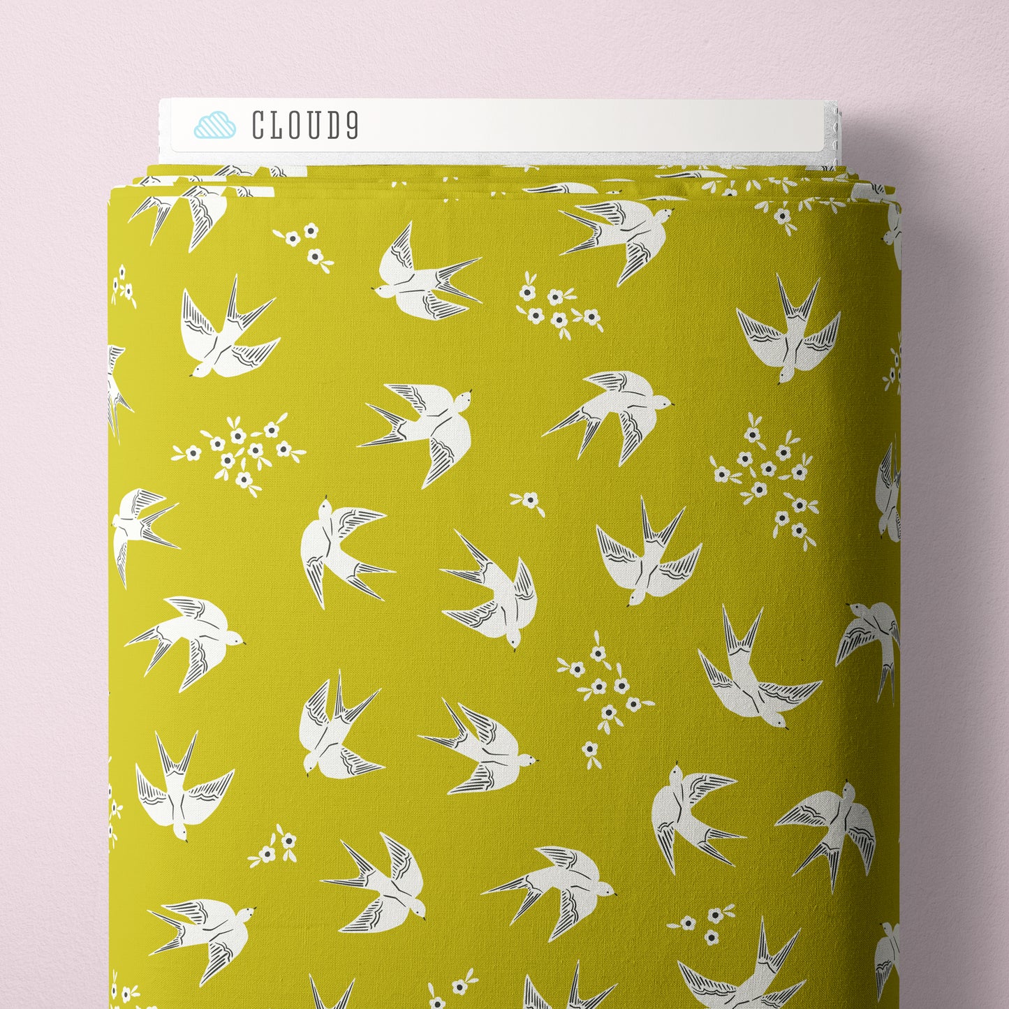 OLIVE GREEN Swoop - Meadow Melody by Kimberly Morgan for Cloud9 Organic Cotton