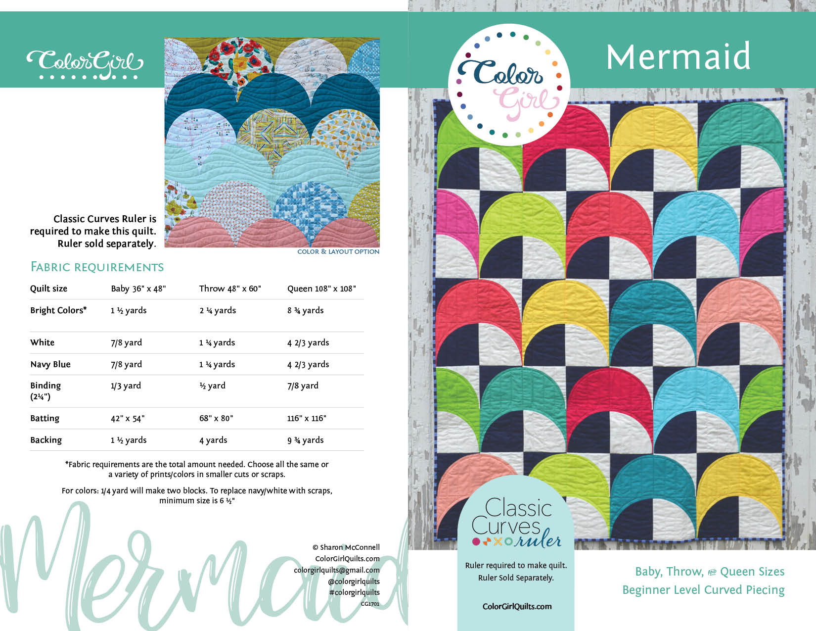 Mermaid Quilt Pattern by Color Girl Quilts – Beehive Craft Studio