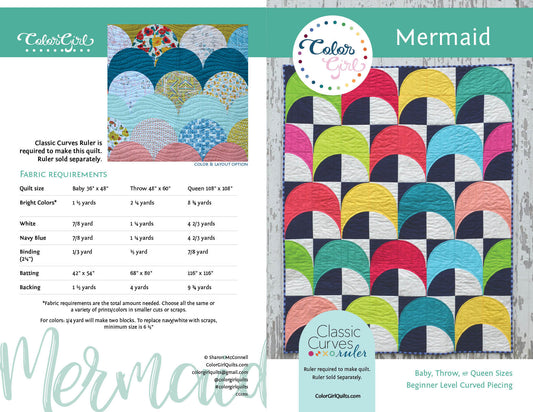 Mermaid Quilt Pattern by Color Girl Quilts