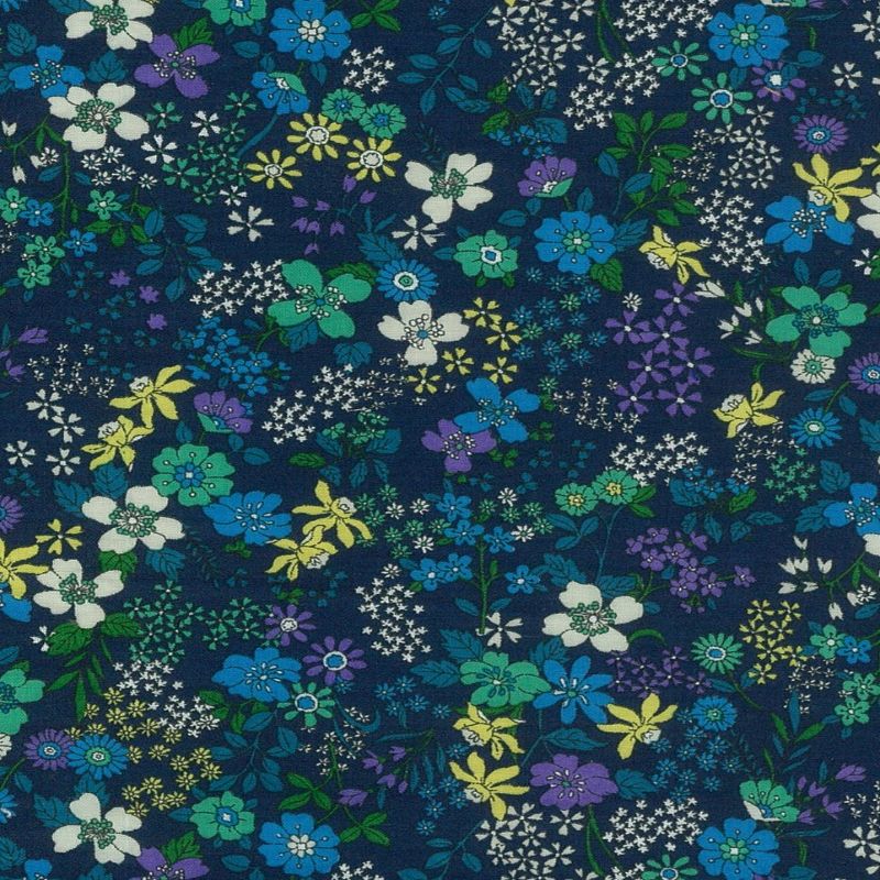 BLUE/GREEN Fall Floral 6E, Flownny I Lawn from KOKKA
