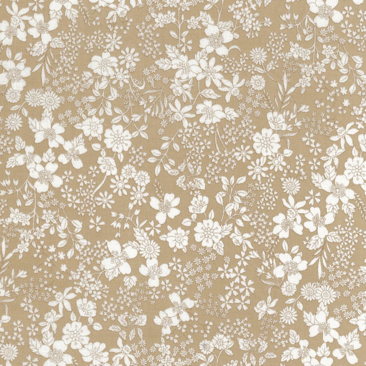 TAN Floral Flownny Lawn 15B from KOKKA