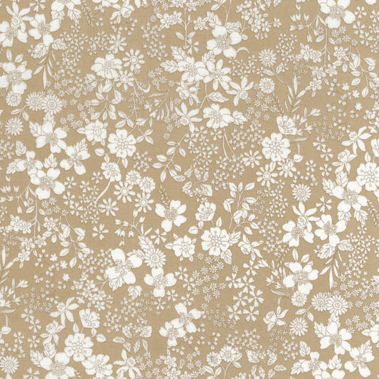 TAN Floral Flownny Lawn 15B from KOKKA