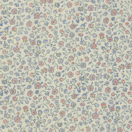 PERIWINKLE/ROSE Mini Floral Flownny Lawn 41B from KOKKA