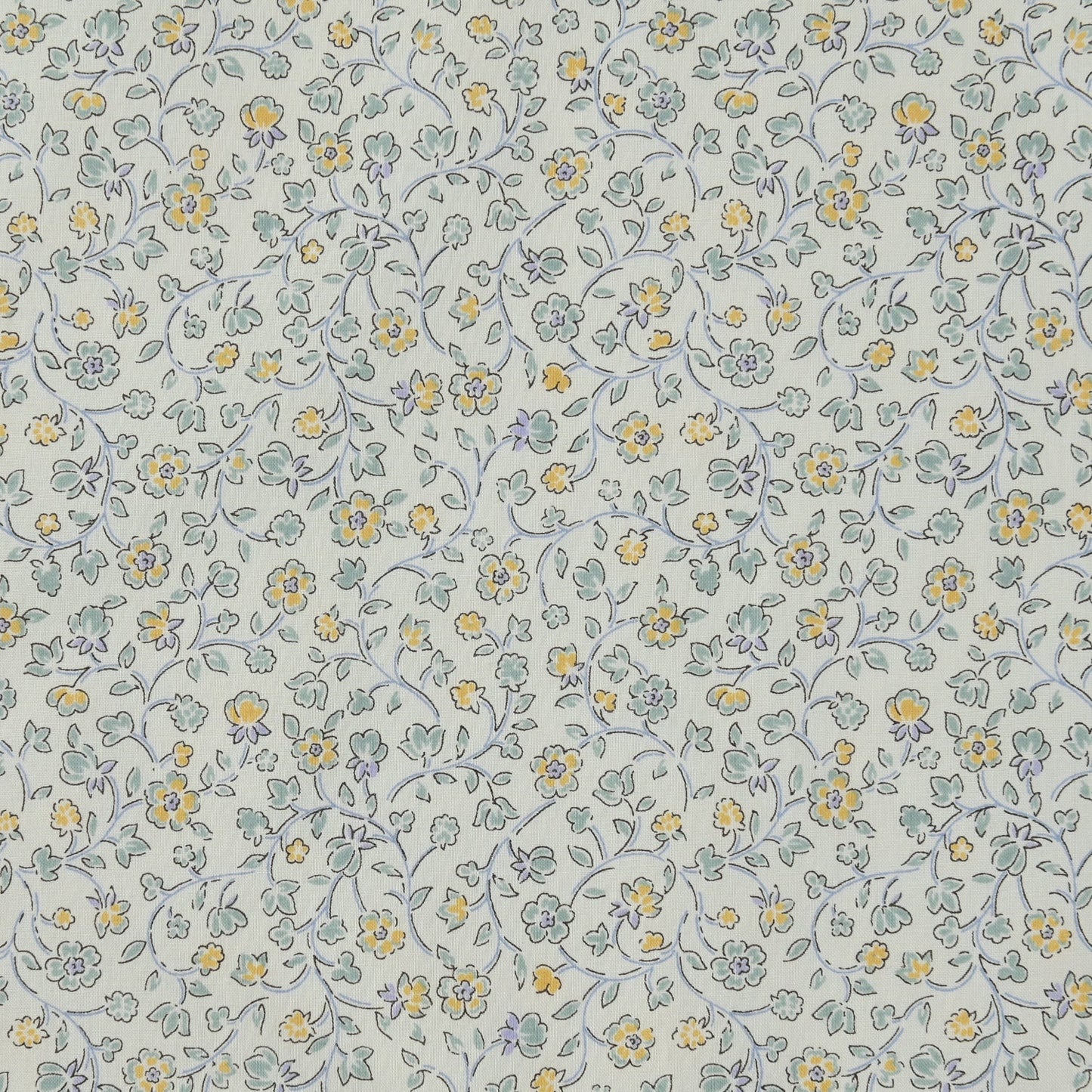 BLUE/YELLOW Mini Floral Flownny Lawn 41C from KOKKA
