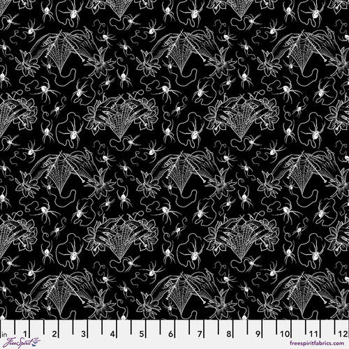 BLACK Cobweb Lace from Costumes & Cobwebs by Club Hauer for Free Spirit Fabrics