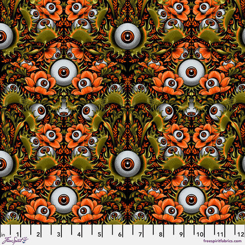 ORANGE Venus Eye Trap from Costumes & Cobwebs by Club Hauer for Free Spirit Fabrics