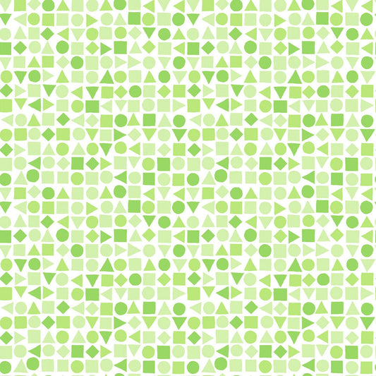 GREEN Shapes, Playtime Flannel from Maywood Studio