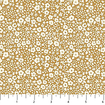 GOLD Ditsy Floral, Wild at Heart by Bernadett Urbanovics for FIGO Fabrics