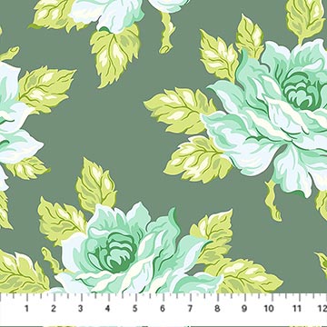 SLATE Hello Roses, Daisy Crush Rayon by Heather Bailey for FIGO Fabrics