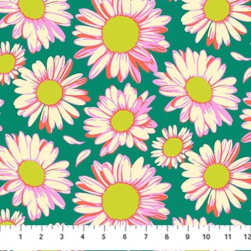 EMERALD Sunshine Daisies, Daisy Crush Rayon by Heather Bailey for FIGO Fabrics