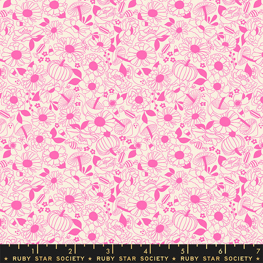 NEON PINK Halloween Floral From Tiny Frights A Collaborative Collection for Ruby Star Society