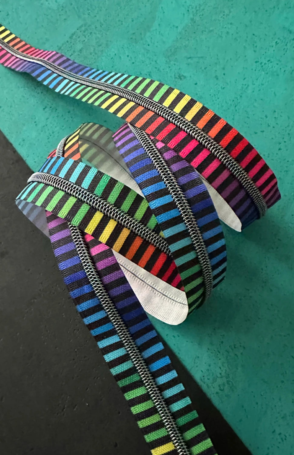 Zipper Tape with Iridescent Rainbow Teeth from By Sassafras Lane Designs (3 Yards)