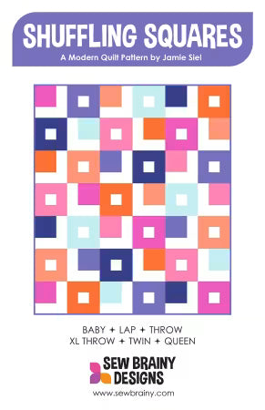 Shuffling Squares Quilt Pattern by Sew Brainy Designs
