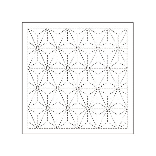 Sashiko Sampler Traditional Design Asa-no-ha White