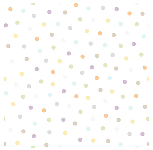 MULTI White dots, Little Chicks Flannel from Maywood Studio