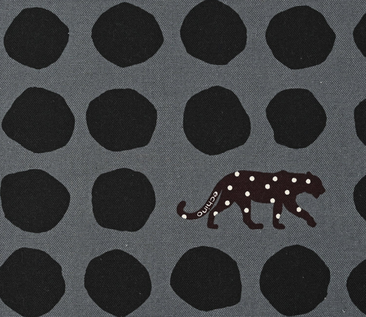 BLACK ON GREY Panther Echino Sailcloth Canvas from KOKKA
