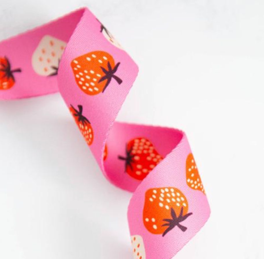 DAISY Strawberry 1.5 inch Webbing from Stitch Supply Co. and Ruby Star Society