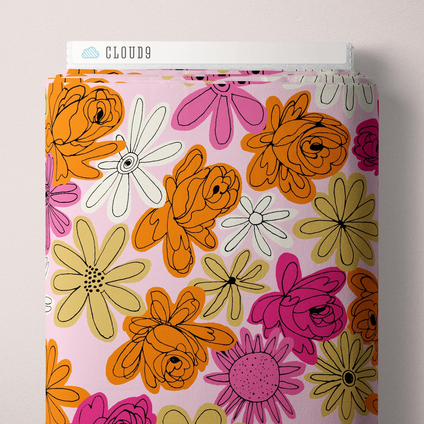 PINK Floral Explosion, Summer Sun Organic Rayon by Vera Neumann for Cloud9 Fabrics