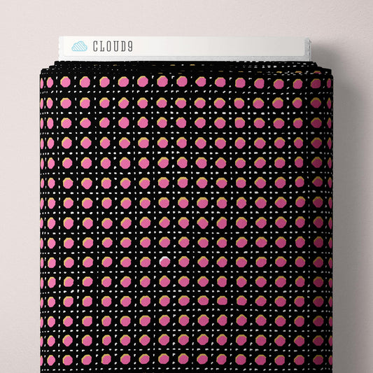 BLACK Studio Caning, Summer Sun Organic Rayon by Vera Neumann for Cloud9 Fabrics