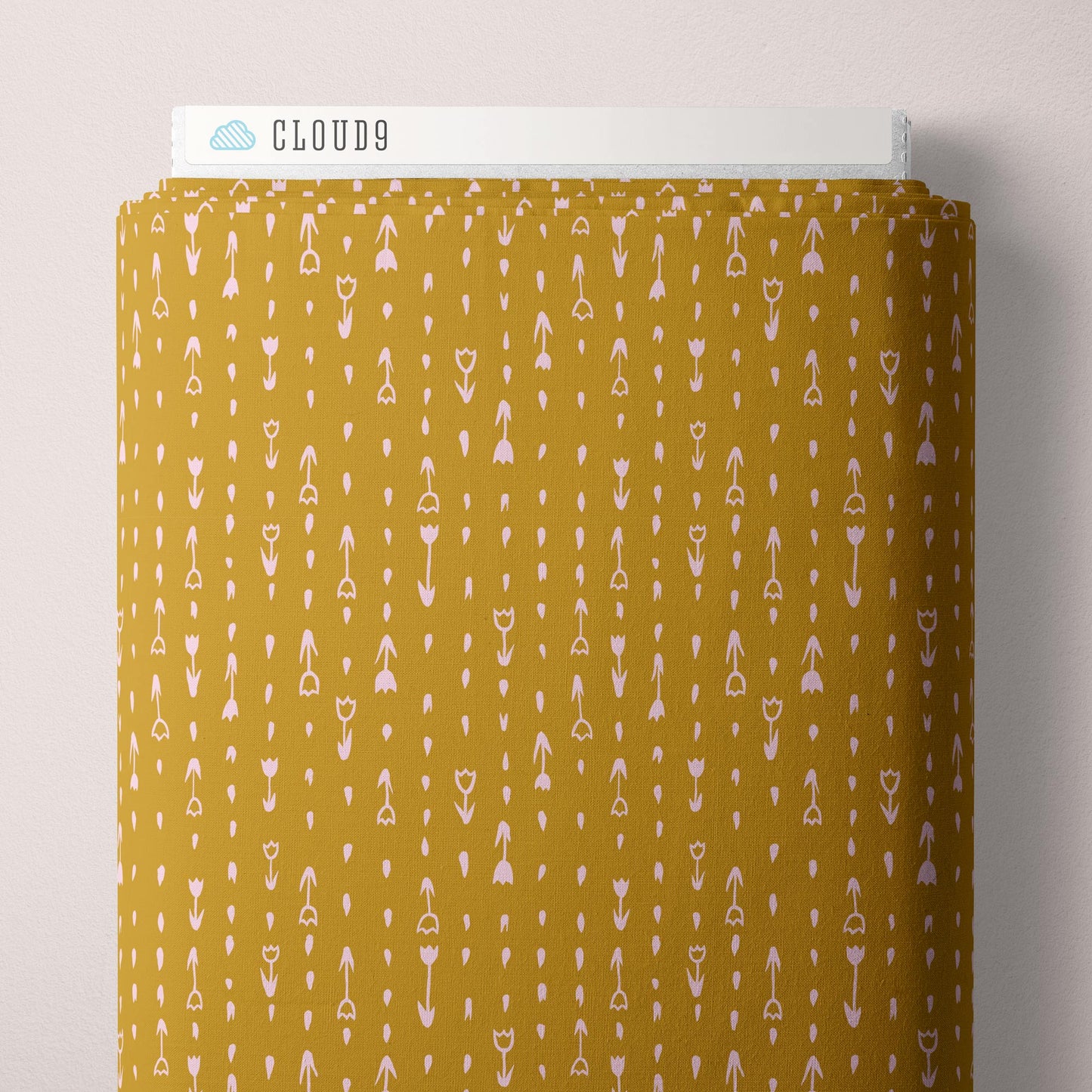 MUSTARD Tulip Time, Summer Sun Organic Rayon by Vera Neumann for Cloud9 Fabrics