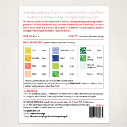 Another Lovely Day Wondergarden Quilt Pattern by Tamara Kate Design