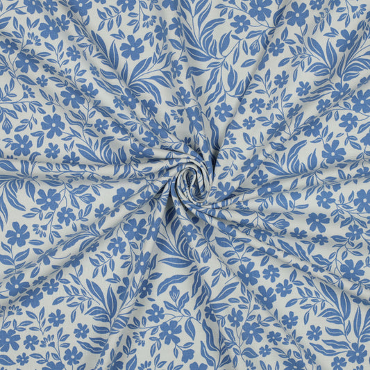 Blue Flowers by Verhees Textiles 58" Wide Jersey Knit