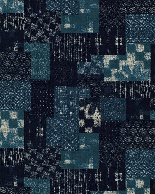 BLUE Japan Cotton Dobby Cloth from Kokka