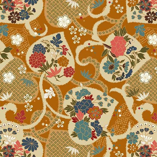 GOLD Tokyo Leaves, Tokyo Fur-Tales collection from Michael Miller Fabrics