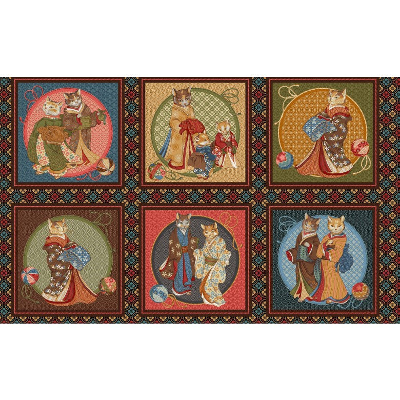 MULTI Tokyo Fur-Tales 28" x 45" Panel from Michael Miller Fabrics