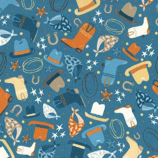 BLUE Western Wear - Wild West Wonder collection from Michael Miller
