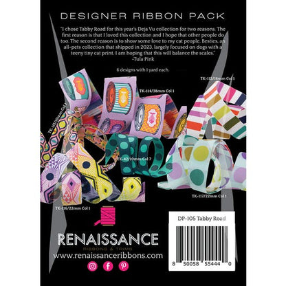 Designer Ribbon Pack of Tabby Road by Tula Pink from Renaissance Ribbons