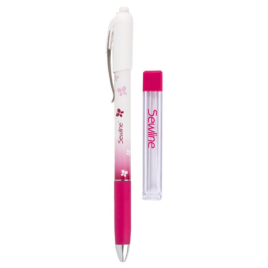 White Sewline Fabric Mechanical Pencil and Lead Pack