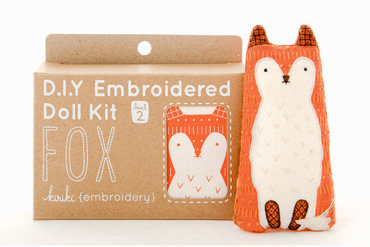 FOX D.I.Y. Embroidered Doll Kit from Kiriki Press