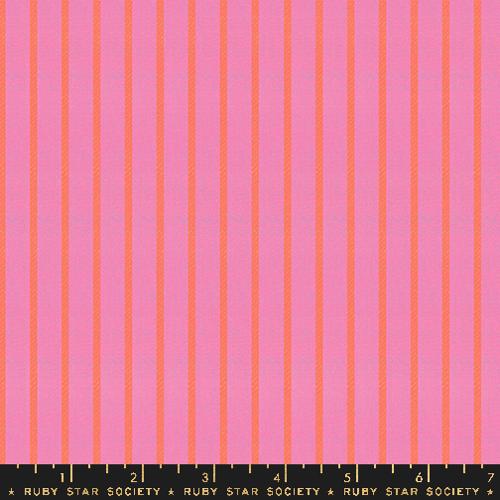 BRIGHT PINK, Apron Stripe, Ooh Lucky Lucky Warp & Weft  by Alexia Marcelle Abegg, Ruby Star Society