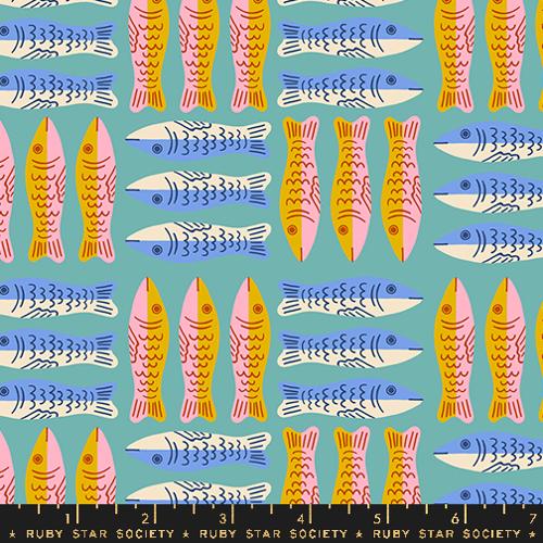 TURQUOISE Sardines, Ooh Lucky Lucky  by Alexia Marcelle Abegg, Ruby Star Society
