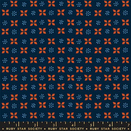 NAVY Block Print Sugar Maple by Alexia Marcelle Abegg for Ruby Star Society