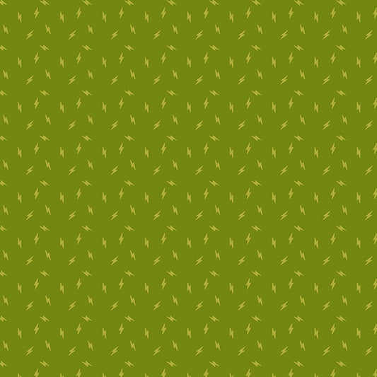 OLIVE, Lightning Bolt, Atomic by Libs Elliott for Andover Fabrics
