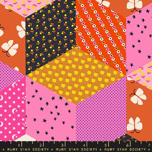 LUCKY PINK, Tumbling Blocks, Ooh Lucky Lucky  by Alexia Marcelle Abegg, Ruby Star Society