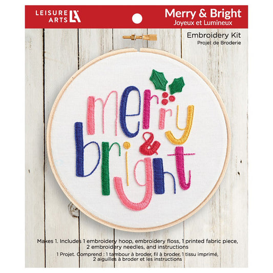 Merry and Bright Embroidery Kit by Leisure Arts