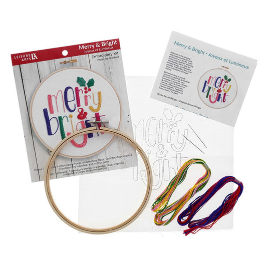 Merry and Bright Embroidery Kit by Leisure Arts