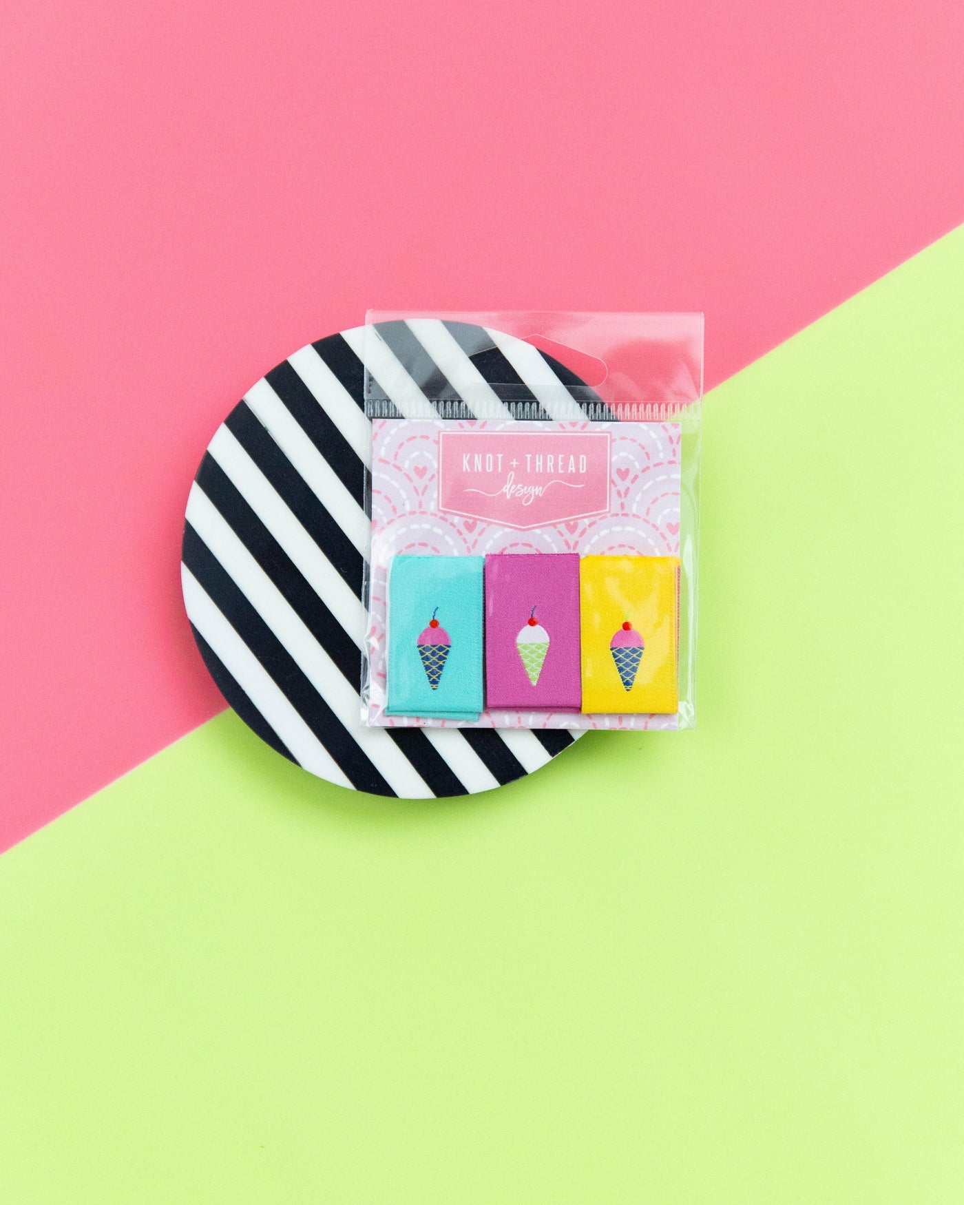 Ice Cream Woven Label from Knot + Thread Design