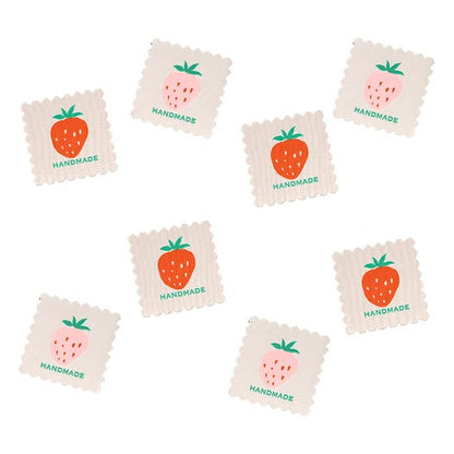 Scallop Strawberry Woven Label from Minki Kim