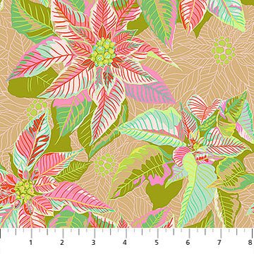 FRESH Poinsettia, Cozy Christmas by Anna Maria for Northcott Fabrics
